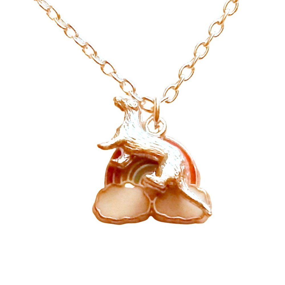 Enamel Rainbow Bridge Ferret necklace 964
